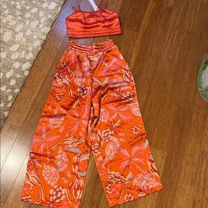 House of Harlow Vibrant Orange Two-Piece Set